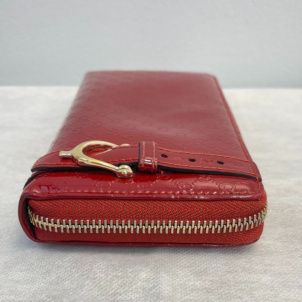 Gucci Microguccissima Zippy Long Wallet in Red Patent Leather - Preowned - Picture 3 of 12